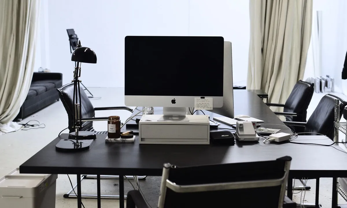 Desk and work equipment inside an office