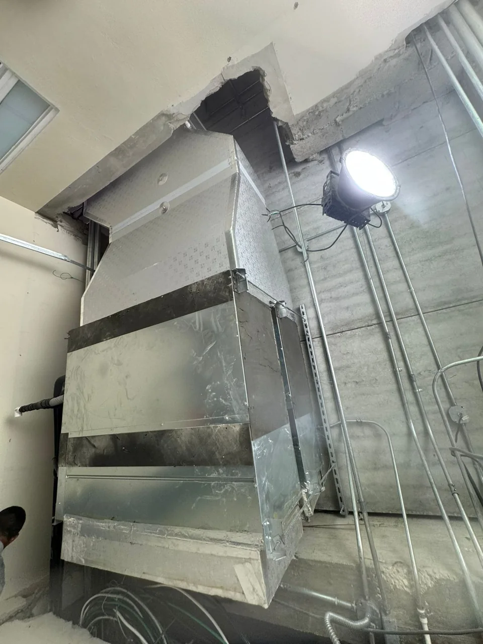 Metal ductwork in a commercial climate-control installation